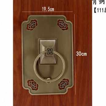 促纯铜仿古新中式铜拉手别墅大门明装兽头柜门拉环把手方形铜门扣