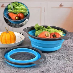 Foldable Silicone Colander Fruit Vegetable Washing Basket