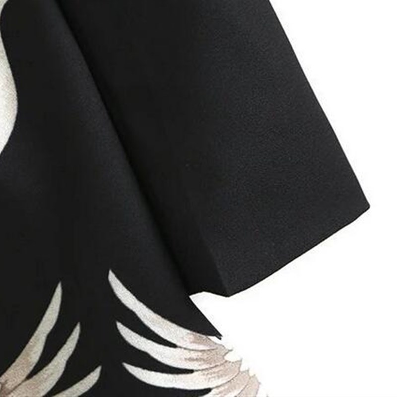 .Chanes print Sashes Waist Black Blazer New Woman Shawl