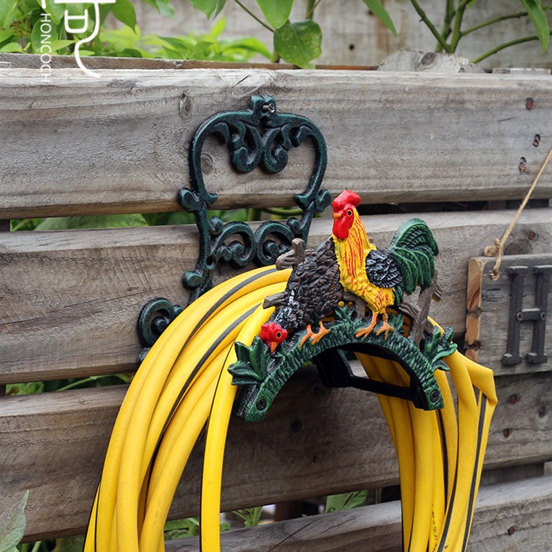 北欧复古铸铁创意水管架收纳卷管器庭院花园家用洗车软管浇花置物