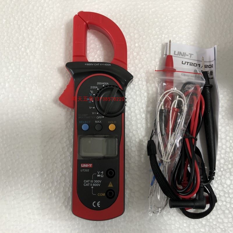 新品。原装优利德 UT202 数字钳式万用电表 钳形表 测电流电压电