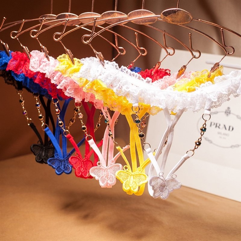Colorful diamond thong ladies sexy lace full transparent hot