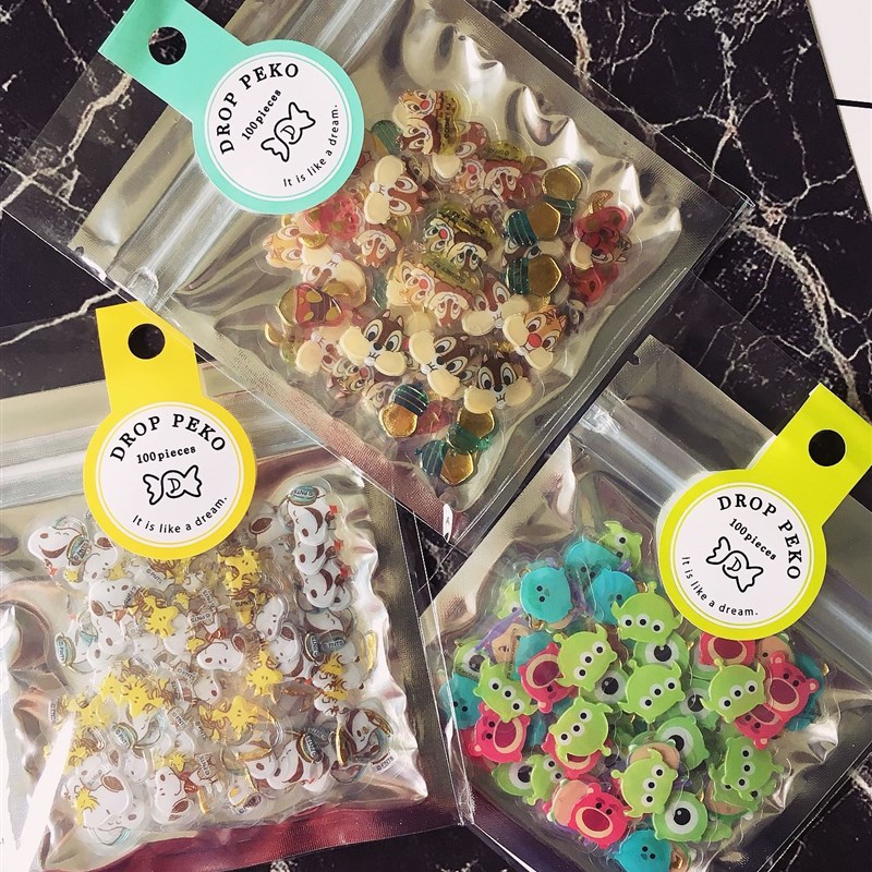 3件9折 包邮卡通可爱手账素材咕卡立体水晶防水贴纸少女心diy贴画