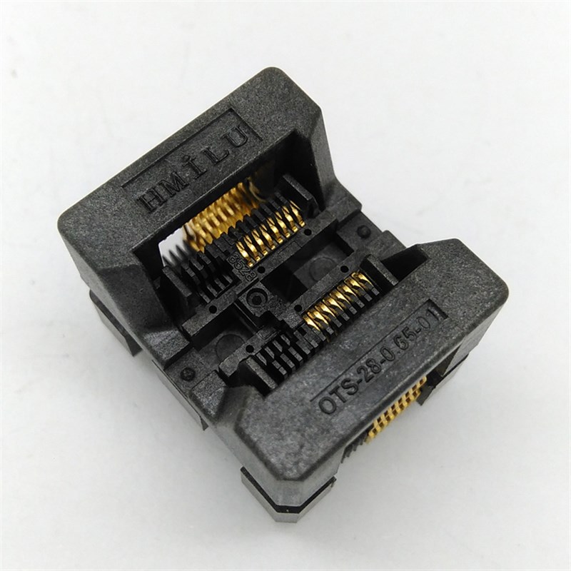 SOP16(28) 下压弹片老化座0.65间距ots16(28)-0.65-01转换测试座