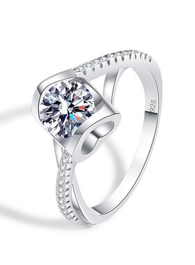 求婚戒指女单戒仿真钻戒结婚婚礼用道具假婚戒订婚六爪不掉色装饰