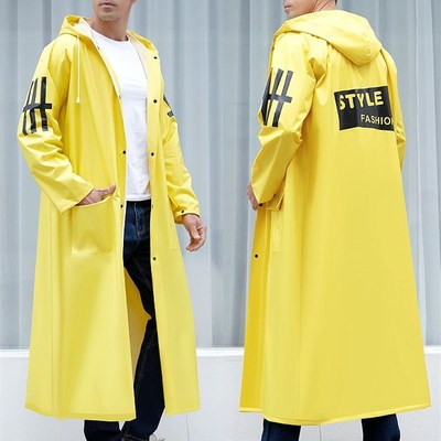 Men Women Raincoat Outdoor Rainwear EVA Cloth Hoodie Long Ra