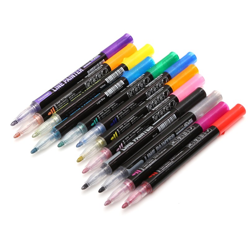 8 /12 Pcs/set Outline Paint Marker Pen Double Line Pen Diy