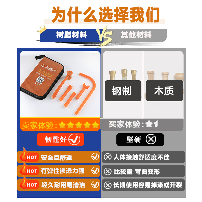 李华锤疗中医整脊锤正骨锤击疗法工具振槌凿经络捶背器捶正器全套