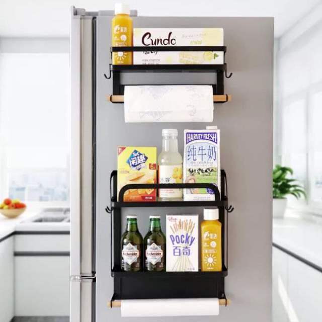 冰箱置物架侧壁挂架多功能家用厨房收纳架磁吸免打孔洗衣机储物架