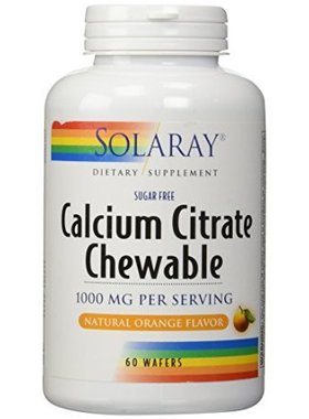 Calcium Citrate Chewable 1000mg (250mg each) Solaray 60 Che