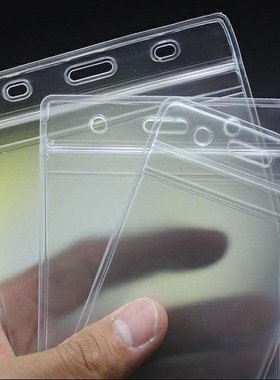 10 PCS Transparent Vinyl Plastic ID Card Holder with Zipper