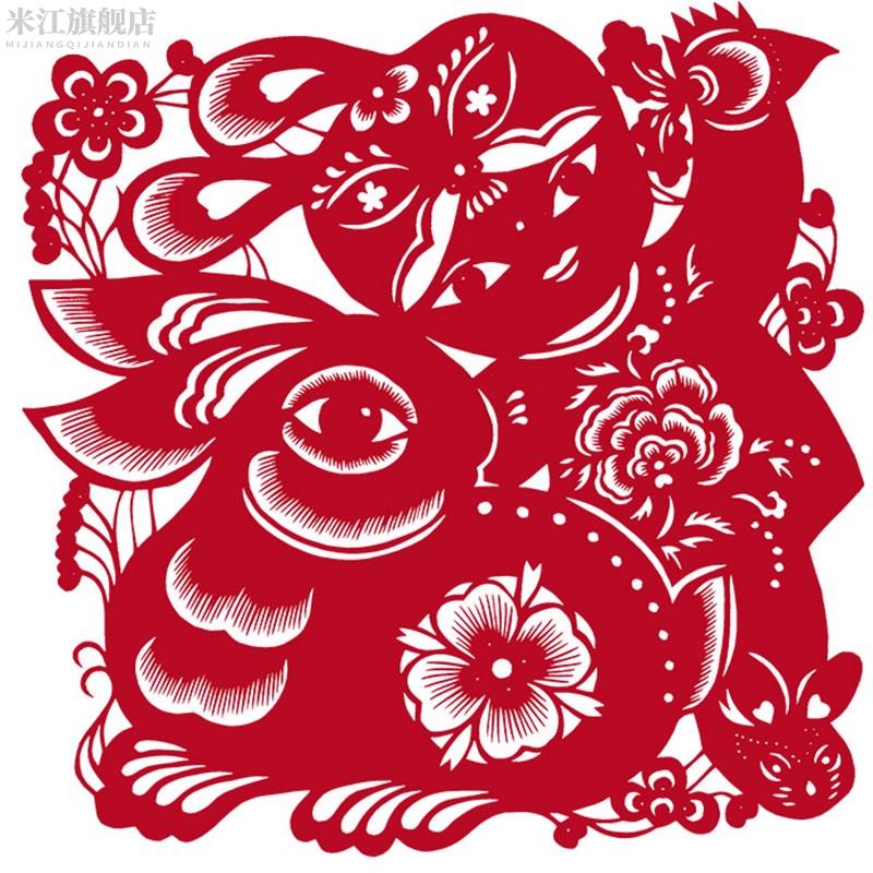 纯手工剪纸画中国风镂空刻纸成品福娃十二生肖传统装饰画春节窗花