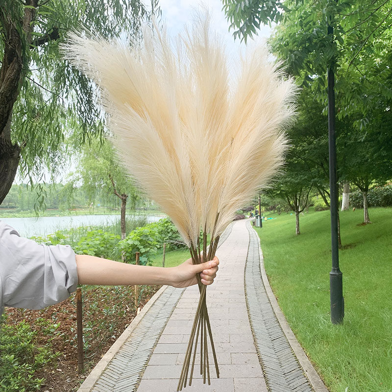 5Pcs 100/70cm Artificial Pampas Grass Bouquet New Year Holid