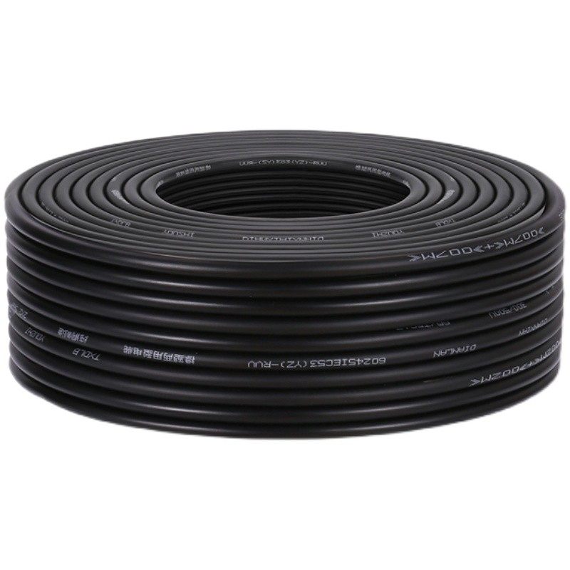 国标纯铜户外防水护套电源线RVV2芯3芯1.5 2.5 4 6平方三相电缆线