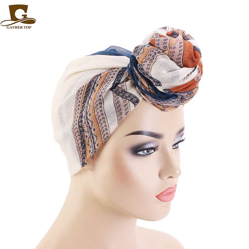 New wind wrap head scarf cap knot ball ball head scarf cap B