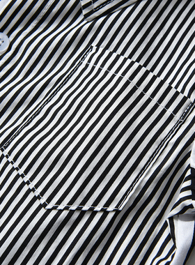 Baby Boys Shirts fashion Lapel Black White Color Matching