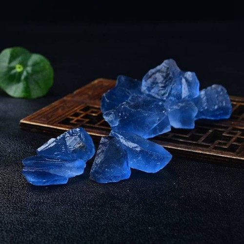 天然蓝萤石原石摆件宝蓝色水晶鱼缸花盆造景装饰石扩香石DIY吊坠