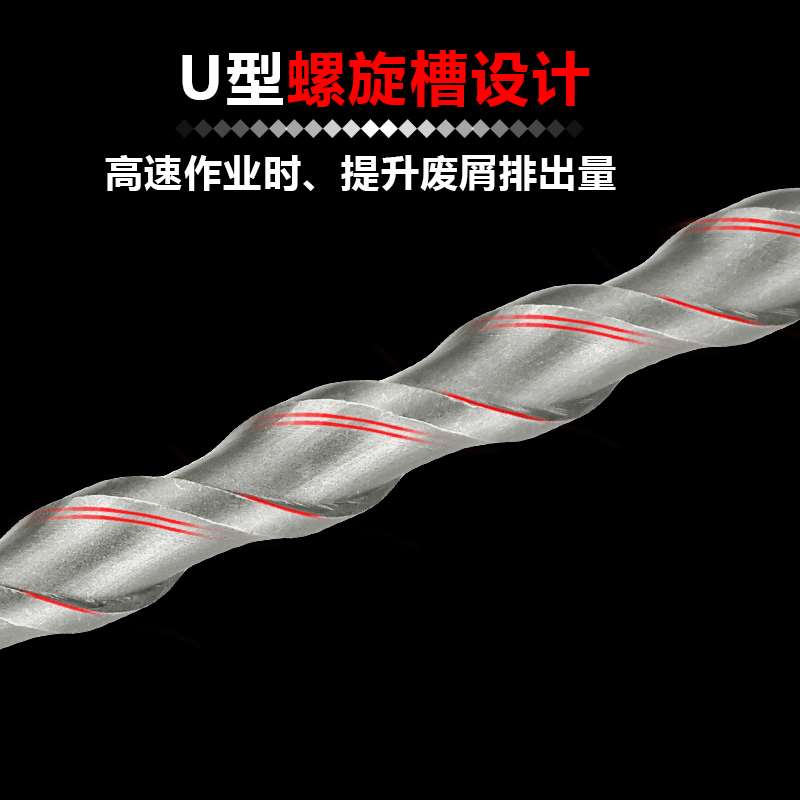 加长冲击钻电锤钻头二坑二槽电锺圆柄6厘冲机转头大全充电冲机