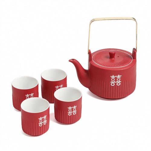 改口敬茶杯结婚喜庆陶瓷茶壶新婚用品茶具套组使用婚礼礼物送新人