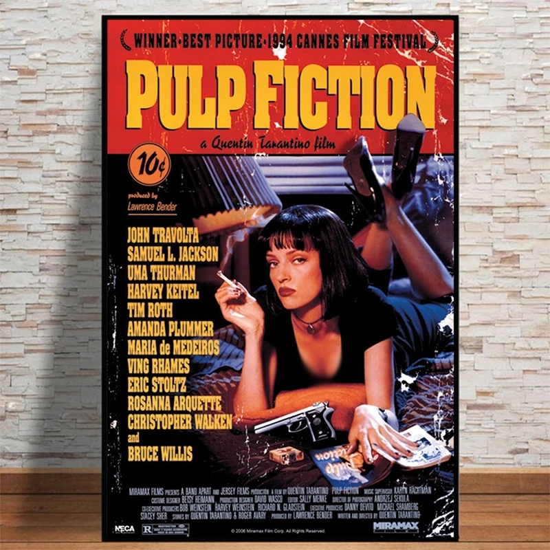 Pulp Fiction Classic Movie Quentin Tarantino Vintage Art Pai
