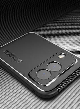 适用vvivo X60 pro国外版碳纤维商务防摔精孔护镜橡胶手机壳