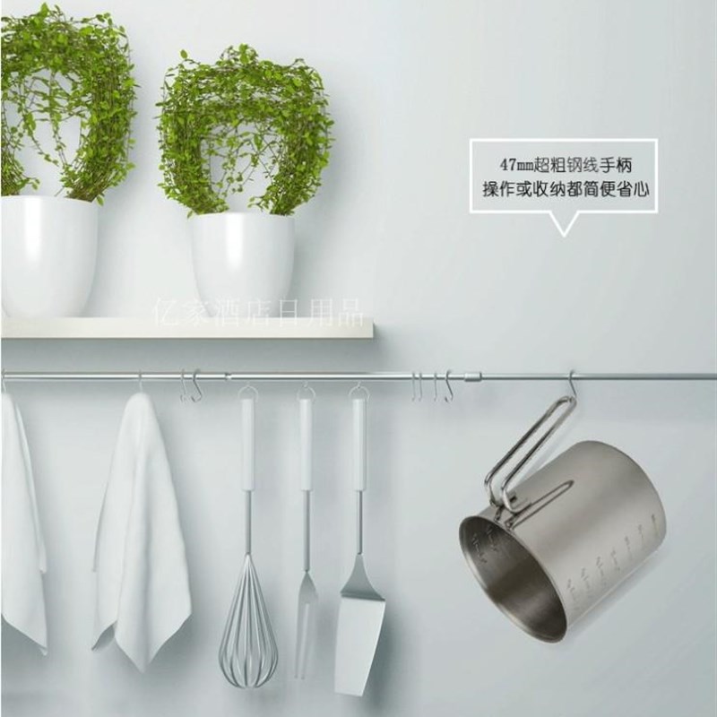 不锈钢量杯1000ml/500ml/250ML 带刻度烧杯烘杯液体液体奶杯