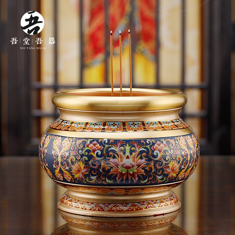 黄铜佛前佛具用品大全供奉供具家用花瓶观音佛供水杯供果果盘佛灯