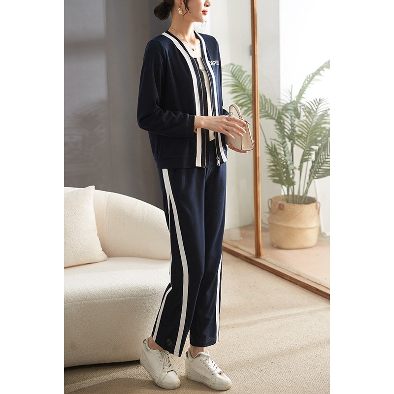 妈妈春装运动服套装洋气休闲2024新款中年女士休闲春秋两件套卫衣