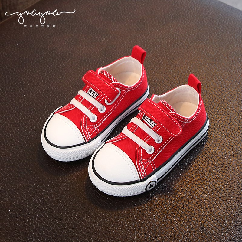 厂家2021新款女童一脚蹬布鞋儿童春秋夏帆布鞋男童宝宝小白鞋韩版