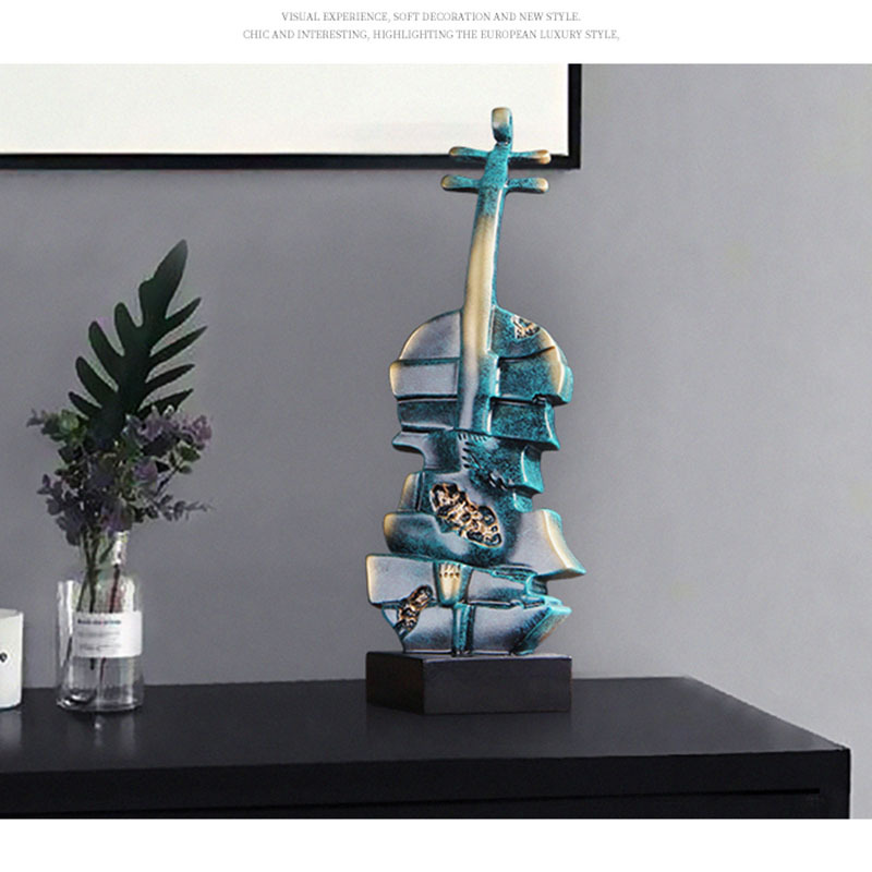 欧式树脂小提琴吉他乐器音乐摆件个性时尚潮流工艺品酒吧装饰品