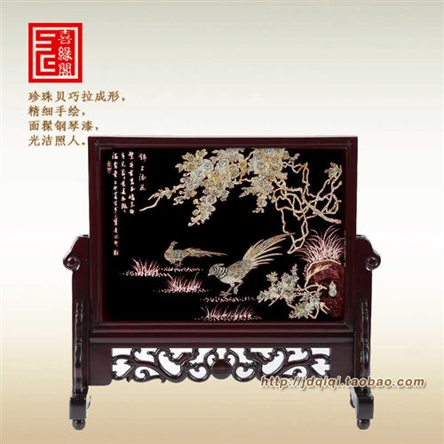 扬州漆器屏风插屏台屏摆件平磨螺钿工艺扬州特色旅游外事商务礼品