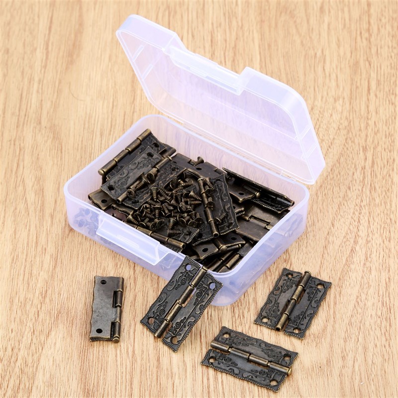 30Pcs Cabinet Door Furniture Hinge Jewelry Wood Boxes Decora