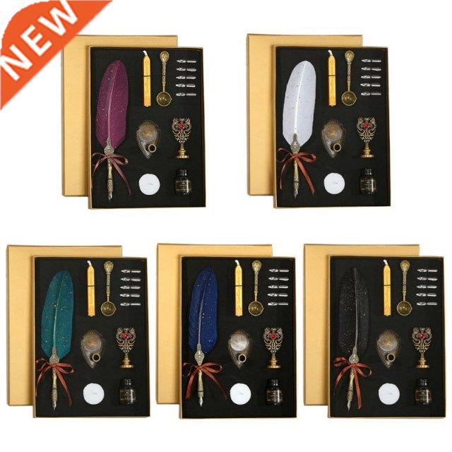 Sprinkle Gold Luxury Vintage Feather Quill Dip Calligraphy F