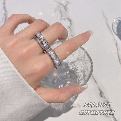 Diamond set ring disco zircon super flash fashion personalit