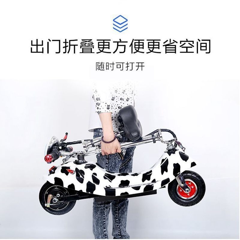 小海豚迷你型两轮电动电瓶车女士成人折叠滑板自行车代步代驾锂电