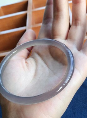 手镯细冰种玉髓玛瑙条圆菸灰灰镯子玉镯天然冰女士镯叮当一风景旧