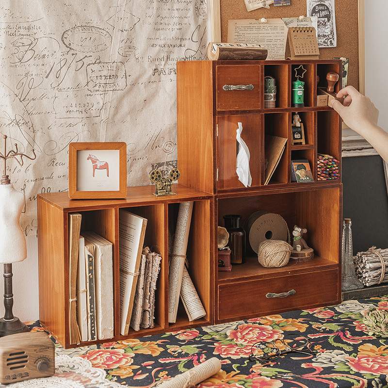 收纳盒桌面置物架子杂物办公桌抽屉式办公室书桌上桌面整理小收纳