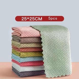 Scal Rags 5Pcs Kitchen Anti 新品 Efficient Wiping Grease Fish