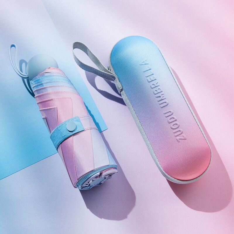 左都自迷你遮阳伞超轻小防晒伞女抗UV营口袋胶囊晴雨伞两用遮