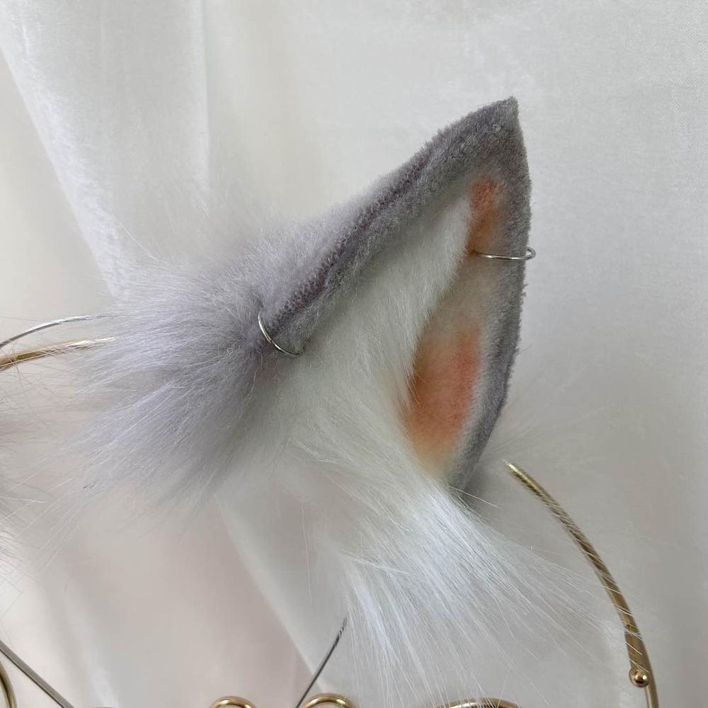 New gray wolf Anime simulation beast ear beast tail wolf ear
