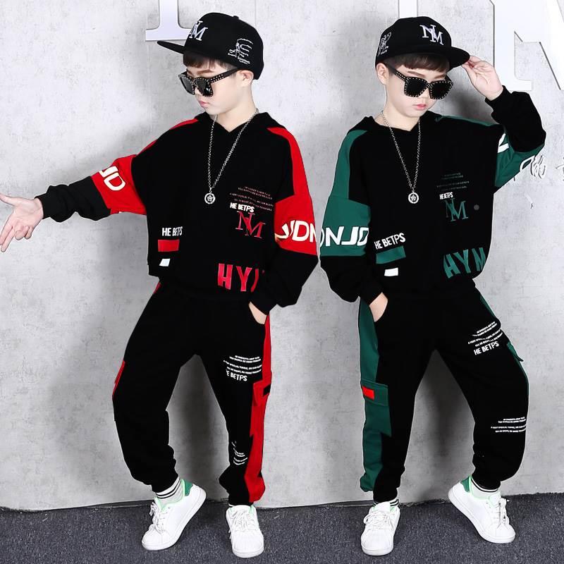 l儿爵士舞蹈表演出服少装男童嘻哈街舞套装女小学生男孩童练秋功