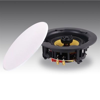 同轴定阻吸顶喇叭真分频无边款背景音乐6.5寸8寸天花开孔18cm21cm