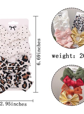 4Pcs/set Leopard Print Hairpins Bowknot Hair Clips For Cute