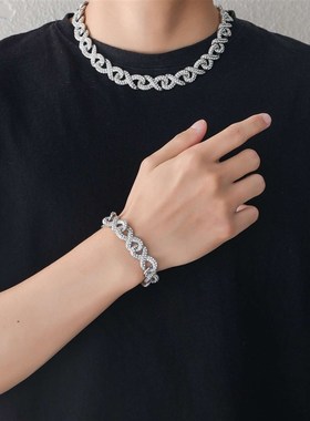 Alloy diamond neckl flip buckle 8 word infinite chain infini