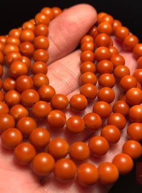 橄榄核尖正圆0.65脖挂108光珠手串长串核雕圆珠项链隔珠文玩配饰