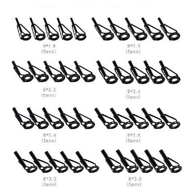 40pcs/lot Fishing Rod Guides Set Tips Repair Kit DIY Rod