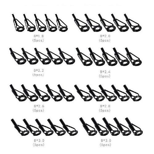 40pcs/lot Fishing Rod Guides Set Tips Repair Kit DIY Rod