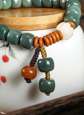 天悦名坊多宝菩提白玉南瓜佛珠手串手链男女款民族风禅意配饰饰品