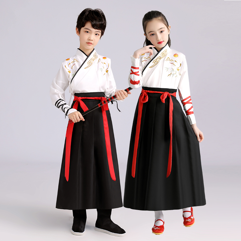 中国少年郎演出服六一儿童古装汉服男女中国风雪龙吟舞蹈表演服装