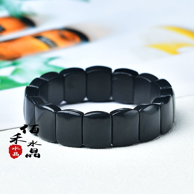 佰禾水晶天然俄罗斯次墨石单圈手排男女款手串情侣饰品首饰礼物
